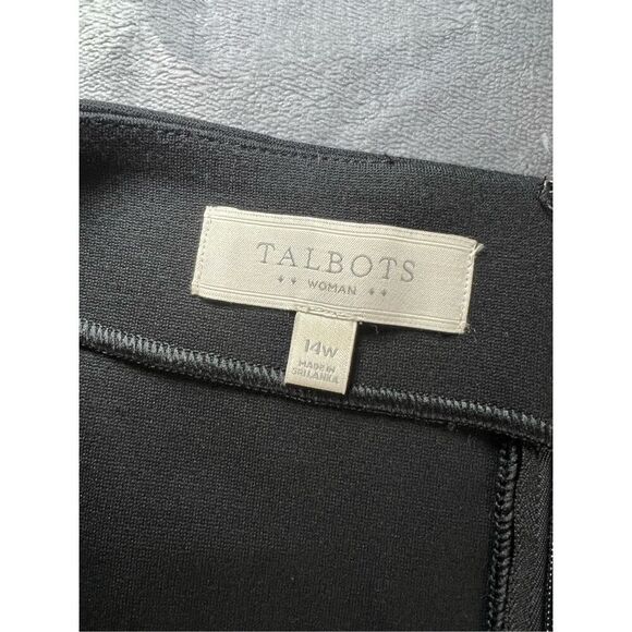 Talbots Skirt Womens Size 14W Black Pencil Stretch Knit Rayon Zip Back Casual - Picture 3 of 7